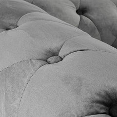 Velvet Chesterfield Sofa Set | 2 & 3 Seater Suite | Soft Plush Fabric | Foam Seat Cushions | Scroll Arms | Button Studded Back | Living Room |