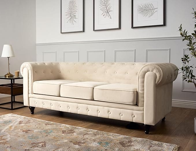 Velvet Chesterfield Sofa Suite Armchair 2 & 3 Seater | Sofa Selection UK