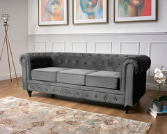 Velvet Chesterfield Sofa Suite Armchair 2 & 3 Seater | Sofa Selection UK