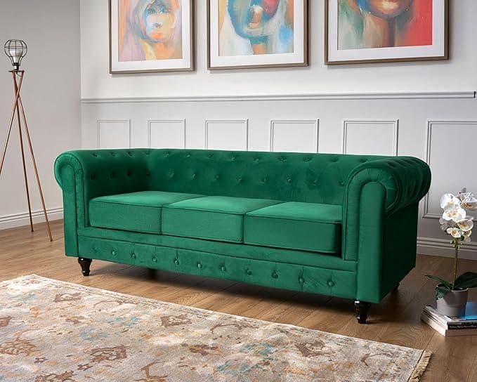 Velvet Chesterfield Sofa Suite Armchair 2 & 3 Seater | Sofa Selection UK