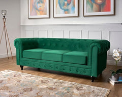 Velvet Chesterfield Sofa Suite Armchair 2 & 3 Seater | Sofa Selection UK