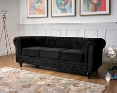 Velvet Chesterfield Sofa Suite Armchair 2 & 3 Seater | Sofa Selection UK