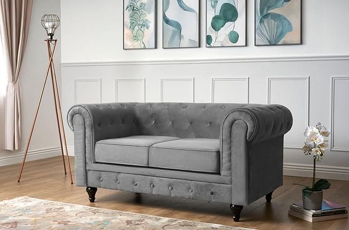 Velvet Chesterfield Sofa Suite Armchair 2 & 3 Seater | Sofa Selection UK