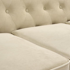Velvet Chesterfield Sofa Suite | Armchair 2 & 3 Seater Sofa Set | Soft Plush Fabric | Foam Seat Cushions | Scroll Arms | Button Studded Back | Living Room |