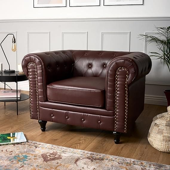 Velvet Chesterfield Armchair | Sofa Selection UK