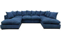 Sofa Selection's U-Shaped Cord Sofa - Large Modular Sofa with Memory Foam Seating & Removable Cushion Covers - Seats 6-7 People - Ideal Sofa for Living Room