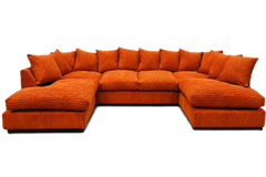 Sofa Selection's U-Shaped Cord Sofa - Large Modular Sofa with Memory Foam Seating & Removable Cushion Covers - Seats 6-7 People - Ideal Sofa for Living Room