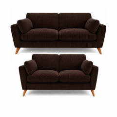 Sofa Selection Harlow Jumbo Cord High Back 3+2 Seater Sofa Set – Corduroy Sofa Set, Supportive High Back, Solid Hardwood Frame, Washable Covers