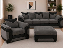 Dino Corduroy Sofa Set — 3 Seater + Armchair + Footstool