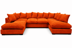 Sofa Selection's U-Shaped Cord Sofa - Large Modular Sofa with Memory Foam Seating & Removable Cushion Covers - Seats 6-7 People - Ideal Sofa for Living Room