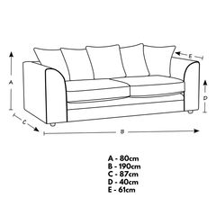 Chenille 3 Seater Sofa