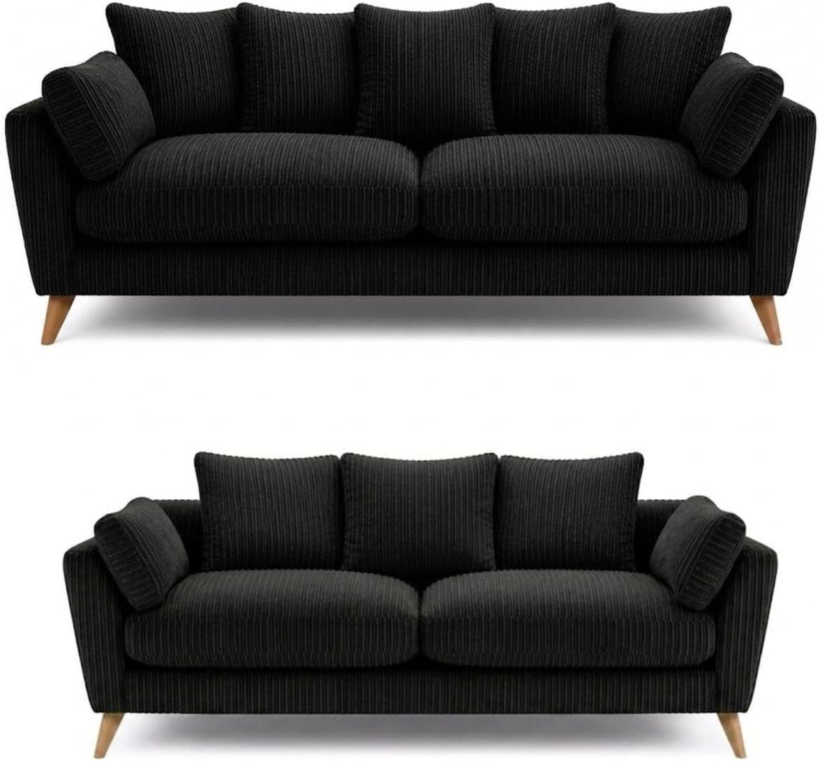 SofaSelection Harlow 3+2 Seater Sofa Set - Black
