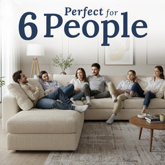 Sofa Selection's U-Shaped Cord Sofa - Large Modular Sofa with Memory Foam Seating & Removable Cushion Covers - Seats 6-7 People - Ideal Sofa for Living Room