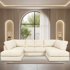 Sofa Selection's U-Shaped Cord Sofa - Large Modular Sofa with Memory Foam Seating & Removable Cushion Covers - Seats 6-7 People - Ideal Sofa for Living Room