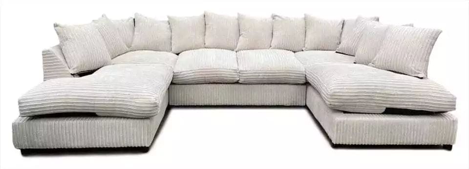 Sofa Selection's U-Shaped Cord Sofa - Large Modular Sofa with Memory Foam Seating & Removable Cushion Covers - Seats 6-7 People - Ideal Sofa for Living Room