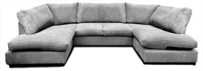 Sofa Selection's U-Shaped Cord Sofa - Large Modular Sofa with Memory Foam Seating & Removable Cushion Covers - Seats 6-7 People - Ideal Sofa for Living Room