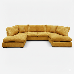 Sofa Selection's U-Shaped Cord Sofa - Large Modular Sofa with Memory Foam Seating & Removable Cushion Covers - Seats 6-7 People - Ideal Sofa for Living Room