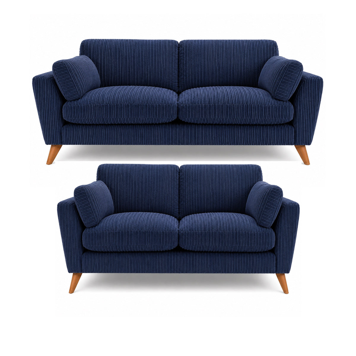 Sofa Selection Harlow Jumbo Cord High Back 3+2 Seater Sofa Set – Corduroy Sofa Set, Supportive High Back, Solid Hardwood Frame, Washable Covers