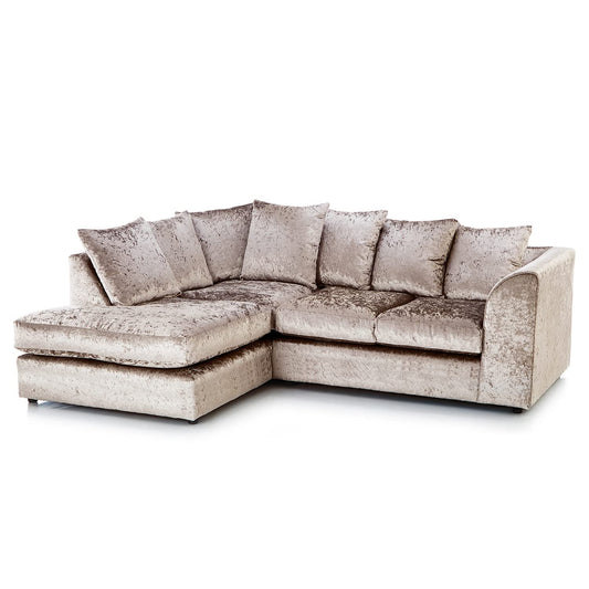 Crushed Velvet 4 Seater Corner Sofa