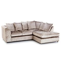 Crushed Velvet 4 Seater Corner Sofa