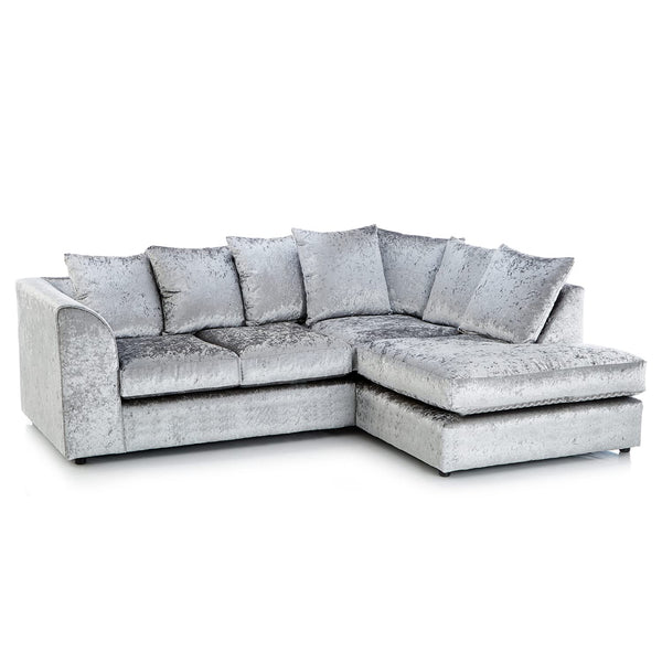 Crushed Velvet 4 Seater Corner Sofa