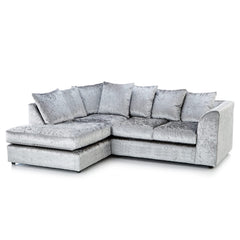 Crushed Velvet 4 Seater Corner Sofa