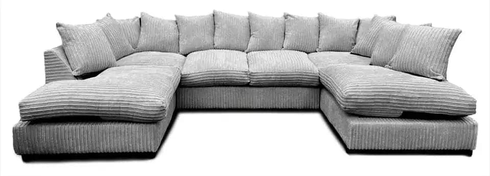 Sofa Selection's U-Shaped Cord Sofa - Large Modular Sofa with Memory Foam Seating & Removable Cushion Covers - Seats 6-7 People - Ideal Sofa for Living Room