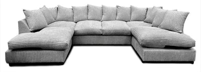 Sofa Selection's U-Shaped Cord Sofa - Large Modular Sofa with Memory Foam Seating & Removable Cushion Covers - Seats 6-7 People - Ideal Sofa for Living Room