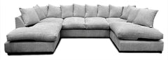 Sofa Selection's U-Shaped Cord Sofa - Large Modular Sofa with Memory Foam Seating & Removable Cushion Covers - Seats 6-7 People - Ideal Sofa Bed for Living Room