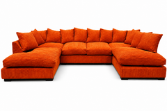 Sofa Selection's U-Shaped Cord Sofa - Large Modular Sofa with Memory Foam Seating & Removable Cushion Covers - Seats 6-7 People - Ideal Sofa for Living Room